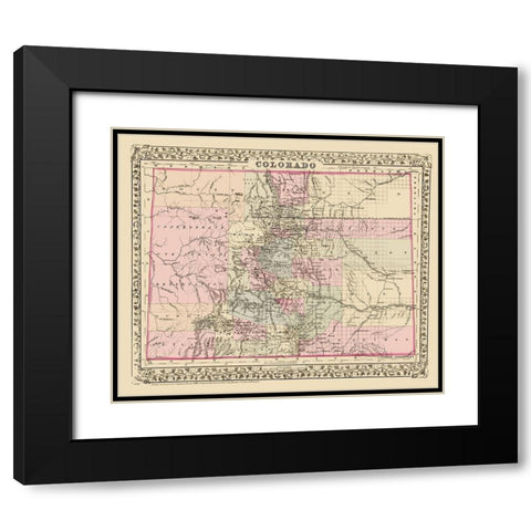 Colorado - Mitchell 1879 Black Modern Wood Framed Art Print with Double Matting by Mitchell