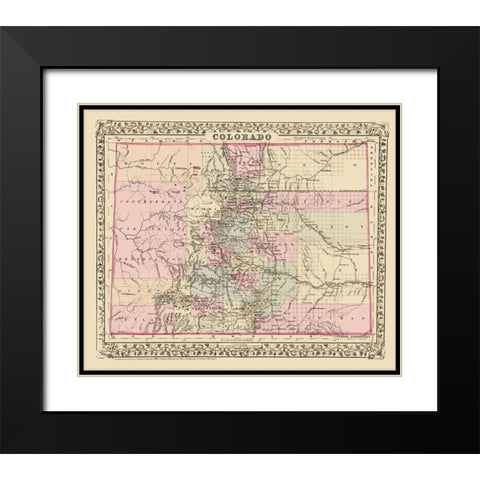 Colorado - Mitchell 1879 Black Modern Wood Framed Art Print with Double Matting by Mitchell