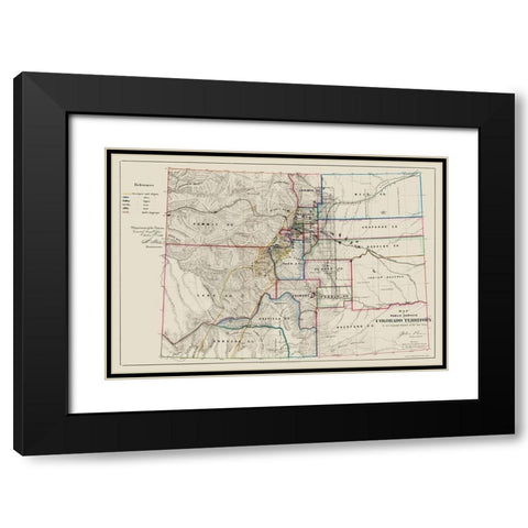Colorado - USGLO 1866 Black Modern Wood Framed Art Print with Double Matting by USGLO