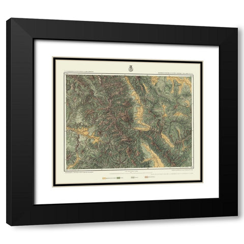 Central Colorado Economic Sheet - US Army 1879 Black Modern Wood Framed Art Print with Double Matting by US Army