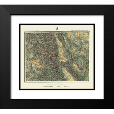 Central Colorado Economic Sheet - US Army 1879 Black Modern Wood Framed Art Print with Double Matting by US Army