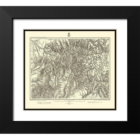 Colorado Southwest Colorado Sheet - US Army 1877 Black Modern Wood Framed Art Print with Double Matting by US Army