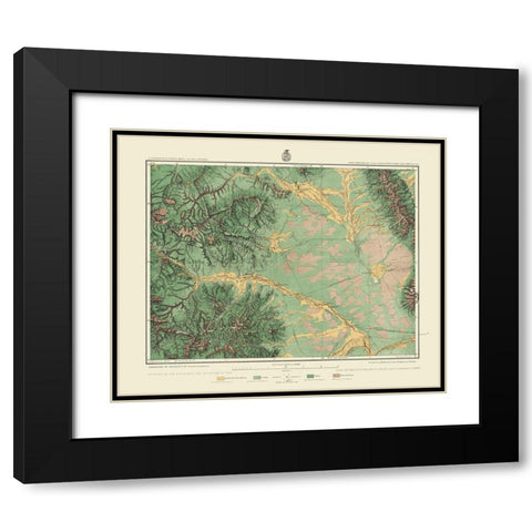 Southwest Colorado Land Classification Sheet Black Modern Wood Framed Art Print with Double Matting by US Army