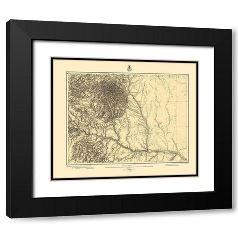 Colorado Central Colorado Sheet - US Army 1878 Black Modern Wood Framed Art Print with Double Matting by US Army