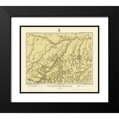 Southeast Colorado Sheet - US Army 1877 Black Modern Wood Framed Art Print with Double Matting by US Army