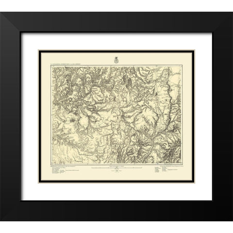 Colorado New Mexico Sheet - US Army 1882 Black Modern Wood Framed Art Print with Double Matting by US Army