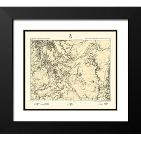 Colorado New Mexico Sheet - US Army 1878 Black Modern Wood Framed Art Print with Double Matting by US Army