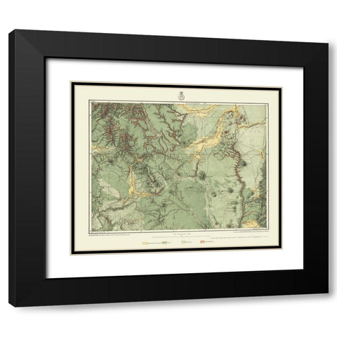 Colorado New Mexico Land Classification Sheet Black Modern Wood Framed Art Print with Double Matting by US Army