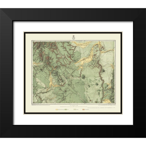 Colorado New Mexico Land Classification Sheet Black Modern Wood Framed Art Print with Double Matting by US Army