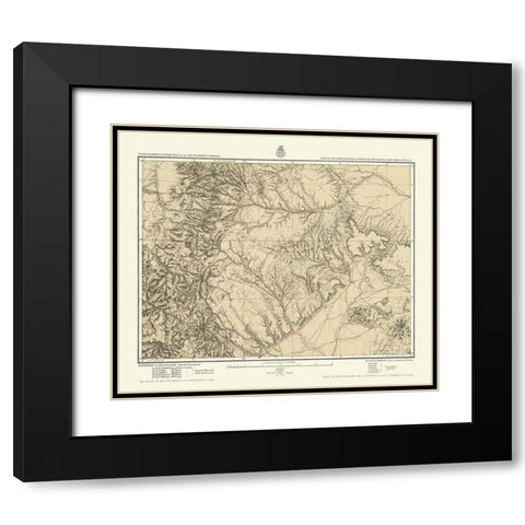 Colorado South New Mexico North Sheet Black Modern Wood Framed Art Print with Double Matting by US Army