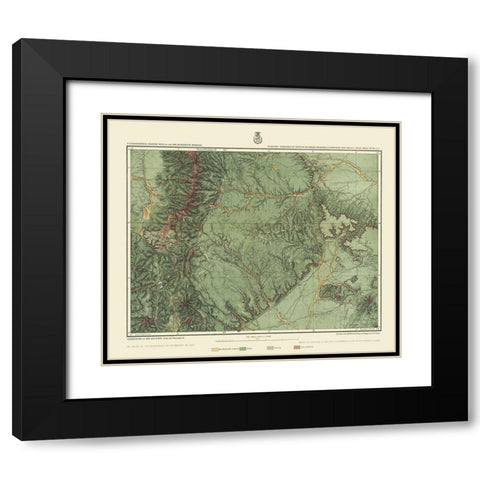 Colorado New Mexico Economic Sheet - US Army 1876 Black Modern Wood Framed Art Print with Double Matting by US Army
