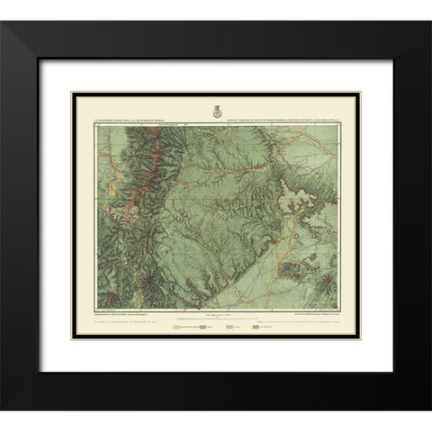 Colorado New Mexico Economic Sheet - US Army 1876 Black Modern Wood Framed Art Print with Double Matting by US Army
