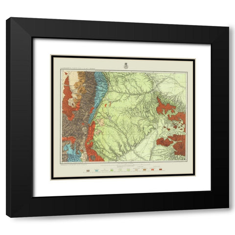 Colorado New Mexico Land Classification Sheet Black Modern Wood Framed Art Print with Double Matting by US Army