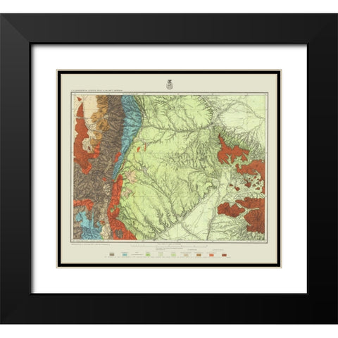 Colorado New Mexico Land Classification Sheet Black Modern Wood Framed Art Print with Double Matting by US Army
