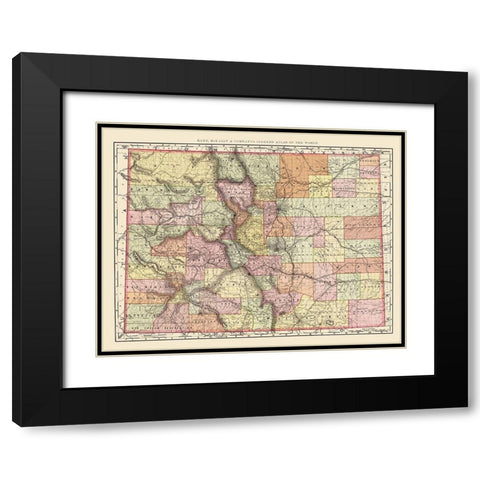 Colorado - Rand McNally 1897 Black Modern Wood Framed Art Print with Double Matting by Rand McNally