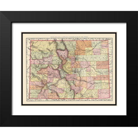 Colorado - Rand McNally 1897 Black Modern Wood Framed Art Print with Double Matting by Rand McNally