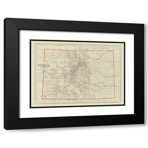Colorado - Adams 1887 Black Modern Wood Framed Art Print with Double Matting by Adams