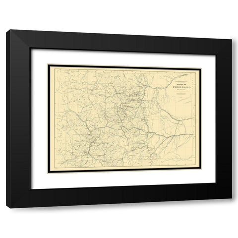 Colorado Drainage - Hayden 1881 Black Modern Wood Framed Art Print with Double Matting by Hayden