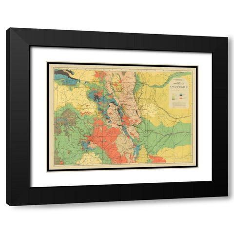 Colorado Colorado Geological - USGS 1881 Black Modern Wood Framed Art Print with Double Matting by USGS