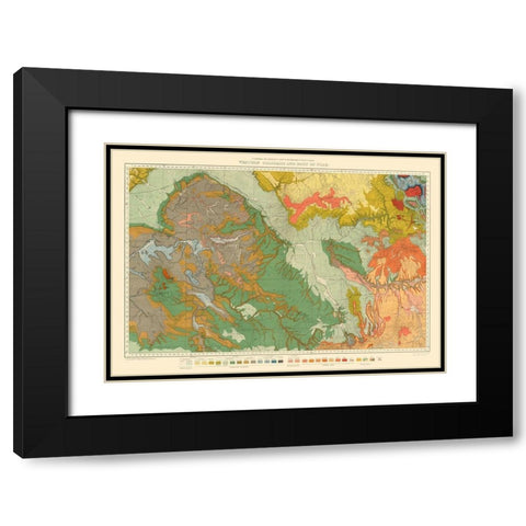 Western Colorado Utah Economic - USGS 1881 Black Modern Wood Framed Art Print with Double Matting by USGS