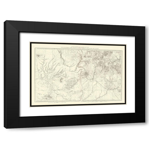 Southwest Colorado New Mexico - USGS 1881 Black Modern Wood Framed Art Print with Double Matting by USGS