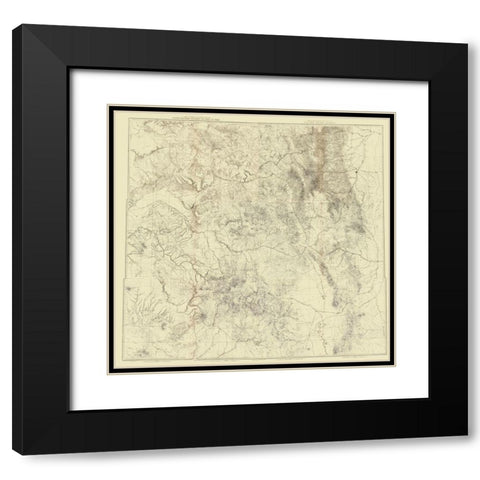 Colorado Utah New Mexico - USGS 1881 Black Modern Wood Framed Art Print with Double Matting by USGS