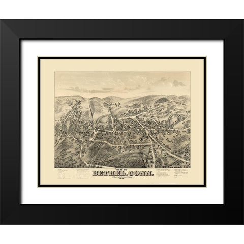 Bethel Connecticut - Bailey 1879  Black Modern Wood Framed Art Print with Double Matting by Bailey