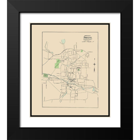 Bristol Connecticut - Hurd 1893 Black Modern Wood Framed Art Print with Double Matting by Hurd