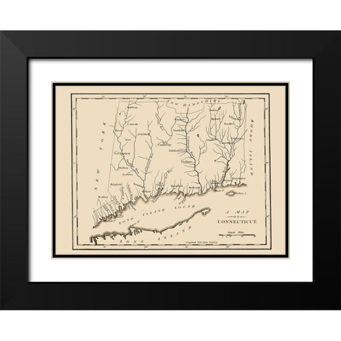 Connecticut - 1794 Black Modern Wood Framed Art Print with Double Matting by Unknown