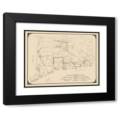 Connecticut - Griswold 1930 Black Modern Wood Framed Art Print with Double Matting by Griswold