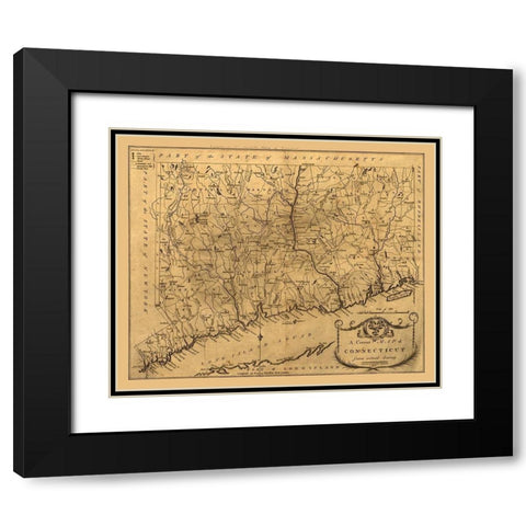 Connecticut - Newhorn 1797  Black Modern Wood Framed Art Print with Double Matting by Newhorn