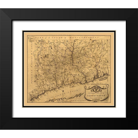 Connecticut - Newhorn 1797  Black Modern Wood Framed Art Print with Double Matting by Newhorn