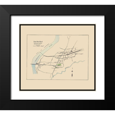 East Hartford  Connecticut - Hurd 1893 Black Modern Wood Framed Art Print with Double Matting by Hurd