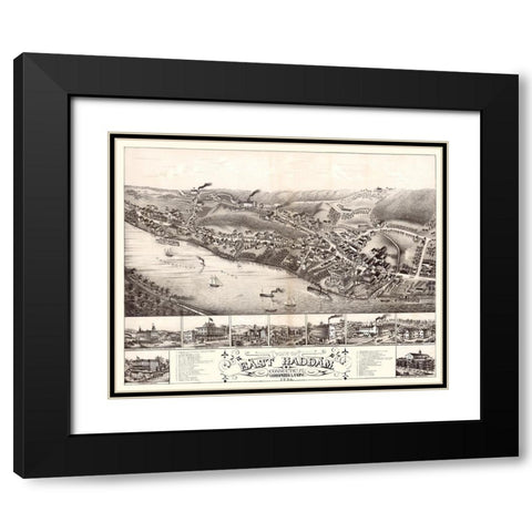 East Haddam Connecticut - Bailey 1880  Black Modern Wood Framed Art Print with Double Matting by Bailey