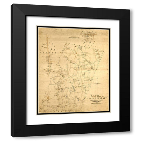 Goshen Connecticut - Woodford 1852  Black Modern Wood Framed Art Print with Double Matting by Woodford