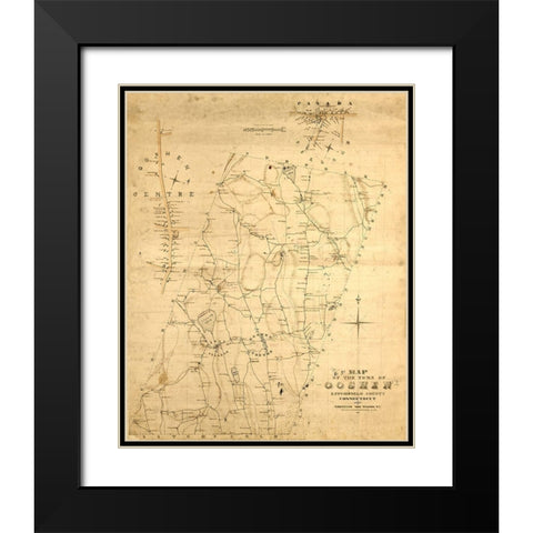 Goshen Connecticut - Woodford 1852  Black Modern Wood Framed Art Print with Double Matting by Woodford