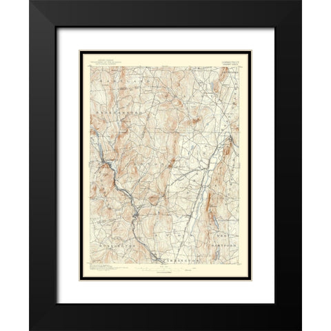 Granby Connecticut Sheet - USGS 1892 Black Modern Wood Framed Art Print with Double Matting by USGS