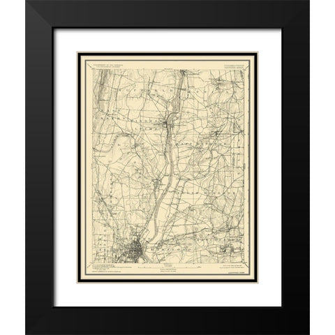 Hartford Connecticut Sheet - USGS 1892 Black Modern Wood Framed Art Print with Double Matting by USGS