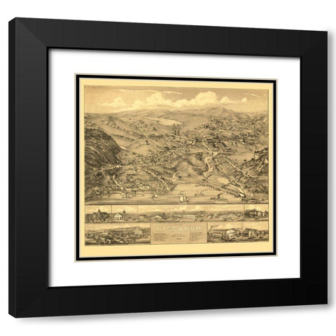 Higganum Connecticut - Bailey 1881  Black Modern Wood Framed Art Print with Double Matting by Bailey