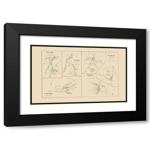 Norfolk Connecticut - Hurd 1893 Black Modern Wood Framed Art Print with Double Matting by Hurd