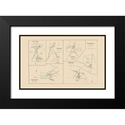 Norfolk Connecticut - Hurd 1893 Black Modern Wood Framed Art Print with Double Matting by Hurd