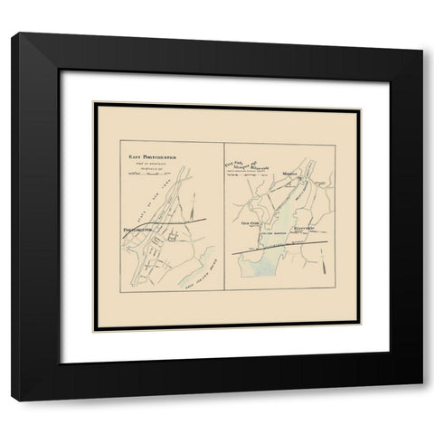 East Portchester Connecticut - Hurd 1893 Black Modern Wood Framed Art Print with Double Matting by Hurd