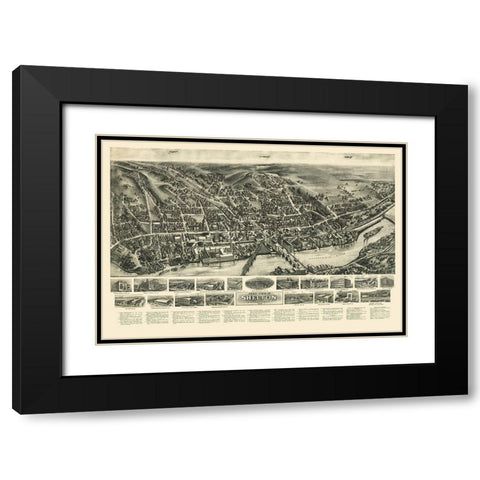 Shelton Connecticut - Bailey 1919  Black Modern Wood Framed Art Print with Double Matting by Bailey