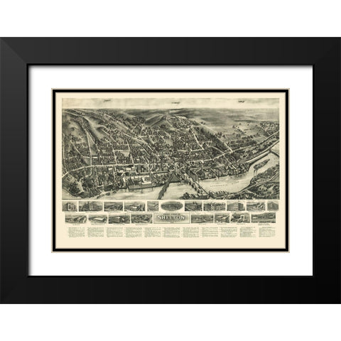 Shelton Connecticut - Bailey 1919  Black Modern Wood Framed Art Print with Double Matting by Bailey