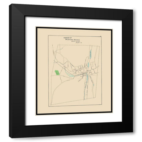 Stafford Springs Connecticut - Hurd 1893 Black Modern Wood Framed Art Print with Double Matting by Hurd