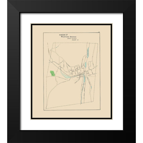 Stafford Springs Connecticut - Hurd 1893 Black Modern Wood Framed Art Print with Double Matting by Hurd