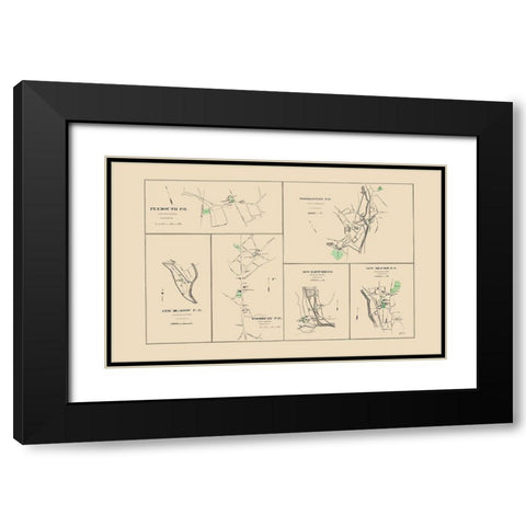 Litchfield Connecticut - Hurd 1893 Black Modern Wood Framed Art Print with Double Matting by Hurd