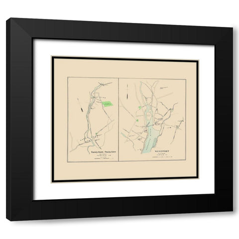 Westport, Sandy Hook, Rocky Glen Connecticut Black Modern Wood Framed Art Print with Double Matting by Hurd
