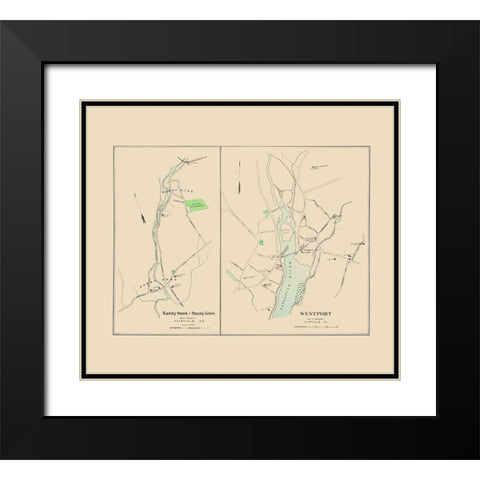 Westport, Sandy Hook, Rocky Glen Connecticut Black Modern Wood Framed Art Print with Double Matting by Hurd