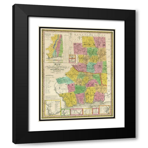 Windham  New London Connecticut - Lester 1833 Black Modern Wood Framed Art Print with Double Matting by Lester